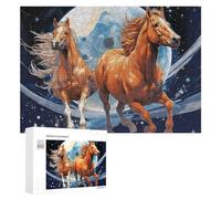 Rompecabezas 300 PCS para Adolescentes Galactic Horse Symphony Rompecabezas para Adultos Juego De Ingenio Análisis Y Lógica 300 PCS