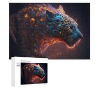Rompecabezas 300 PCS para Adolescentes Galactic Leopard Cosmic Artwork -2 Rompecabezas para Adolescentes Juegos Divertidos Ensamblaje De Patrones Ayuda Al Cerebro A Ejercitarse 300 PCS