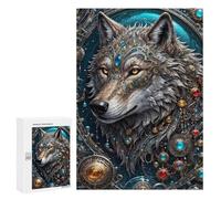 Rompecabezas 300 PCS para Adolescentes Galactic Overlord Wolf Rompecabezas Juego De Ingenio Aliviador De Estrés Desafiante para Completar 300 PCS