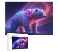 Rompecabezas 300 PCS para Adolescentes Galactic Polar Bear Majesty -1 Rompecabezas para Adultos Juego Familiar Carrera De Velocidad De Manos Regalos para Reducir El Estrés 300 PCS
