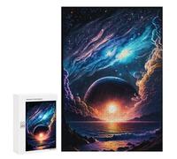 Rompecabezas 300 PCS para Adolescentes Galactic Sunset Over Ocean Rompecabezas para Adultos Mejora La Memoria Interacción Entre Padres E Hijos Juguete Juego Intelectual 300 PCS