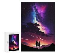 Rompecabezas 300 PCS para Adolescentes Galaxy Couple Landscape Rompecabezas para Adultos Juego Práctico Pero Divertido Y Humorístico Regalo De Cumpleaños, Regalos, 300 PCS
