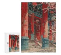 Rompecabezas 300 PCS para Adolescentes Geisha Temple Sakura Rompecabezas para Adultos Juegos Relajantes Decoración del Hogar Cumpleaños Y Navidad 300 PCS