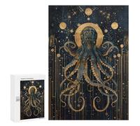 Rompecabezas 300 PCS para Adolescentes Geometric Kraken Octopus Rompecabezas para Adultos Juguete Decoración De Pared Difícil Difícil Desafiante De Completar 300 PCS