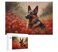 Rompecabezas 300 PCS para Adolescentes German Shepherd Dog in Pop Rompecabezas para Adultos Juguetes De Bricolaje Análisis Y Lógica Trato como Regalos para Toda La Familia 300 PCS