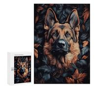Rompecabezas 300 PCS para Adolescentes German Shepherd in Leaves Rompecabezas DIY Juguetes Una Obra De Arte como Regalo para Toda La Familia 300 PCS