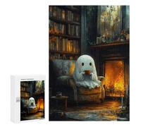 Rompecabezas 300 PCS para Adolescentes Ghostly Cozy Fireplace Rompecabezas para Adultos Juegos De Relajación Vacaciones En Casa Matar El Tiempo 300 PCS