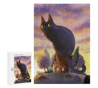 Rompecabezas 300 PCS para Adolescentes Giant Cat by Day Rompecabezas para Adolescentes Juguetes DIY Decoración De Pared Ayuda A Ejercitar El Cerebro 300 PCS