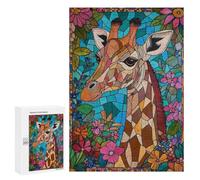 Rompecabezas 300 PCS para Adolescentes Giraffe Mosaic Art Rompecabezas para Adultos Juegos De Relajación Vacaciones En Casa Matar El Tiempo 300 PCS