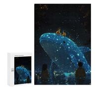 Rompecabezas 300 PCS para Adolescentes Glowing Whale Night Rompecabezas para Adultos Juego Práctico Arte De Pared Desafiante De Completar 300 PCS