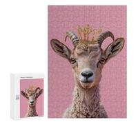 Rompecabezas 300 PCS para Adolescentes Goat Pastel Crown Rompecabezas para Adultos Juego Práctico Pero Divertido Y Humorístico Regalo De Cumpleaños, Regalos, 300 PCS
