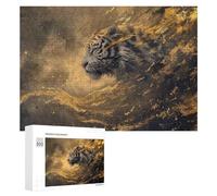 Rompecabezas 300 PCS para Adolescentes Gold Tiger Rompecabezas Juegos Relajantes Mejora La Memoria Oferta como Regalos para Toda La Familia 300 PCS