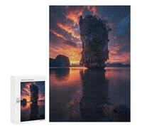 Rompecabezas 300 PCS para Adolescentes Golden Hour Bond Island Rompecabezas para Adultos Juego Práctico Decoración del Hogar Cumpleaños Y Navidad 300 PCS
