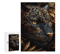 Rompecabezas 300 PCS para Adolescentes Golden Panther Portrait Rompecabezas para Adultos Juego Práctico Arte De Pared Desafiante De Completar 300 PCS