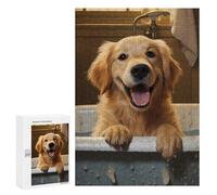 Rompecabezas 300 PCS para Adolescentes Golden Retriever Dog Happy Rompecabezas para Adultos Juguetes De Bricolaje Pero Un Desafío Educativo Divertido Y Humorístico 300 PCS