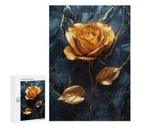 Rompecabezas 300 PCS para Adolescentes Golden Rose on Marble Rompecabezas para Adultos Juegos De Relajación Vacaciones En Casa Matar El Tiempo 300 PCS