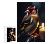 Rompecabezas 300 PCS para Adolescentes Goldfinch Bird with Candle Rompecabezas para Adultos Juego Familiar Una Obra De Arte como Regalo para Toda La Familia 300 PCS