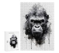Rompecabezas 300 PCS para Adolescentes Gorilla Beauty Watercolor Rompecabezas para Adultos Juego Familiar Decoración del Hogar para Cumpleaños, Navidad 300 PCS