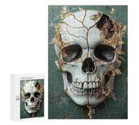 Rompecabezas 300 PCS para Adolescentes Gothic Skull Wall Decor Rompecabezas para Adultos Que Mejoran La Memoria Difícil Y Desafiante Cumpleaños 300 PCS