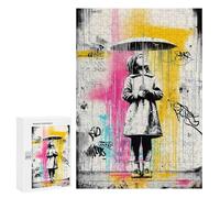 Rompecabezas 300 PCS para Adolescentes Graffiti Girl with Umbrella - Urban Street Art Rompecabezas para Adultos Juego Práctico Arte De Pared Desafiante De Completar 300 PCS
