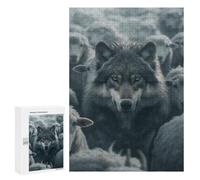 Rompecabezas 300 PCS para Adolescentes Gray Wolf Sheep Leader Rompecabezas Juegos Familiares Ensamblaje De Patrones Cumpleaños Y Navidad 300 PCS
