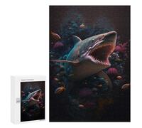Rompecabezas 300 PCS para Adolescentes Great White Shark in Coral Reef Rompecabezas para Adultos Juego Práctico Pero Divertido Y Humorístico Regalo De Cumpleaños, Regalos, 300 PCS