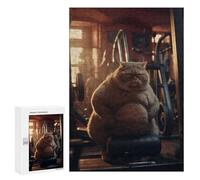 Rompecabezas 300 PCS para Adolescentes Grumpy Fat Cat Fitness Rompecabezas para Adultos Juegos Relajantes Decoración del Hogar Cumpleaños Y Navidad 300 PCS