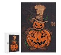 Rompecabezas 300 PCS para Adolescentes Halloween Pumpkin Ghost Rompecabezas para Adultos Juego Práctico Arte De Pared Desafiante De Completar 300 PCS