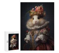 Rompecabezas 300 PCS para Adolescentes Hamster in Boho Suit Rompecabezas para Adultos Juego Familiar Decoración del Hogar para Cumpleaños, Navidad 300 PCS