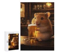 Rompecabezas 300 PCS para Adolescentes Hamster with Beer in A Bar Rompecabezas para Adultos Juego Práctico Decoración del Hogar Cumpleaños Y Navidad 300 PCS