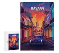 Rompecabezas 300 PCS para Adolescentes Havana Cuba Vintage Travel Rompecabezas DIY Juguetes Una Obra De Arte como Regalo para Toda La Familia 300 PCS