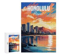 Rompecabezas 300 PCS para Adolescentes Hawaii Honolulu Rompecabezas DIY Juguetes Una Obra De Arte como Regalo para Toda La Familia 300 PCS
