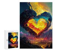 Rompecabezas 300 PCS para Adolescentes Heart of Fire Painting Rompecabezas para Adultos Juguete Decoración De Pared Mejora La Memoria Ayuda A Ejercitar El Cerebro 300 PCS
