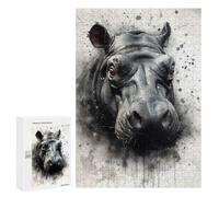 Rompecabezas 300 PCS para Adolescentes Hippo Natures Rompecabezas para Adultos Juegos De Relajación Vacaciones En Casa Matar El Tiempo 300 PCS