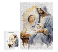 Rompecabezas 300 PCS para Adolescentes Holy Family Painting - Nativity Scene Rompecabezas para Adultos Juego Familiar Decoración del Hogar para Cumpleaños, Navidad 300 PCS