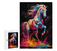 Rompecabezas 300 PCS para Adolescentes Horse Painting Rompecabezas para Adultos Juego Familiar Decoración del Hogar para Cumpleaños, Navidad 300 PCS