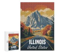 Rompecabezas 300 PCS para Adolescentes Illinois Mountain Road Rompecabezas para Adultos Juguetes DIY para La Diversión Familiar Ayuda A Ejercitar El Cerebro 300 PCS