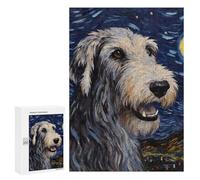 Rompecabezas 300 PCS para Adolescentes Irish Wolfhound Starry Rompecabezas para Adultos Juego Práctico Decoración del Hogar Cumpleaños Y Navidad 300 PCS