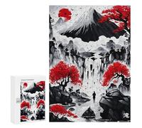 Rompecabezas 300 PCS para Adolescentes Japanese Waterfall Ink Rompecabezas para Adultos Juego Práctico Regalo De Cumpleaños Regalo De Cumpleaños, Regalos, 300 PCS