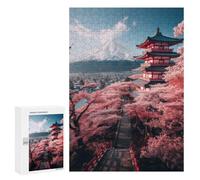 Rompecabezas 300 PCS para Adolescentes Japans Sakura and Temple Rompecabezas para Adultos Juego Práctico Regalo De Cumpleaños Regalo De Cumpleaños, Regalos, 300 PCS