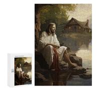 Rompecabezas 300 PCS para Adolescentes Jesus by The Lake Rompecabezas para Adultos Juego Práctico Pero Divertido Y Humorístico para Cumpleaños, Navidad 300 PCS