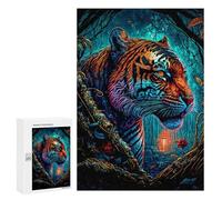 Rompecabezas 300 PCS para Adolescentes Jungle Tiger Majesty Rompecabezas para Adultos Juegos Relajantes Difícil Difícil Desafío Educativo 300 PCS