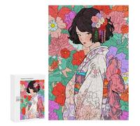 Rompecabezas 300 PCS para Adolescentes Kimono Anime Girl Zen Art Rompecabezas Juegos Familiares Ensamblaje De Patrones Cumpleaños Y Navidad 300 PCS