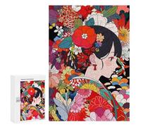 Rompecabezas 300 PCS para Adolescentes Kimono Pattern Girl Anime Rompecabezas para Adultos Juego Práctico Pero Divertido Y Humorístico Regalo De Cumpleaños, Regalos, 300 PCS