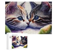 Rompecabezas 300 PCS para Adolescentes Kittens in Love Rompecabezas para Adolescentes Juegos Divertidos Ensamblaje De Patrones Ayuda Al Cerebro A Ejercitarse 300 PCS