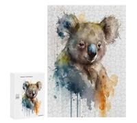 Rompecabezas 300 PCS para Adolescentes Koala Watercolor Design Rompecabezas Juegos Familiares Ensamblaje De Patrones Cumpleaños Y Navidad 300 PCS