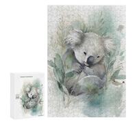 Rompecabezas 300 PCS para Adolescentes Koala Watercolor Painting Rompecabezas Juegos Familiares Ensamblaje De Patrones Cumpleaños Y Navidad 300 PCS