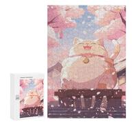 Rompecabezas 300 PCS para Adolescentes Laughing Kawaii Cat Japan Rompecabezas Juego De Ingenio Aliviador De Estrés Desafiante para Completar 300 PCS