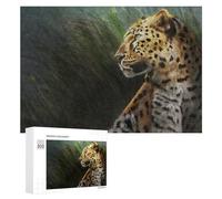 Rompecabezas 300 PCS para Adolescentes Leopard in The Wild Majestic Beauty Rompecabezas para Adultos Juego Familiar Carrera De Velocidad De Manos Regalos para Reducir El Estrés 300 PCS