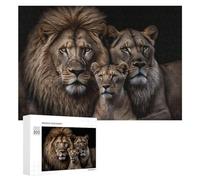 Rompecabezas 300 PCS para Adolescentes Lion Family Portrait Rompecabezas para Adultos Juegos Relajantes Difícil Difícil Desafío Educativo 300 PCS